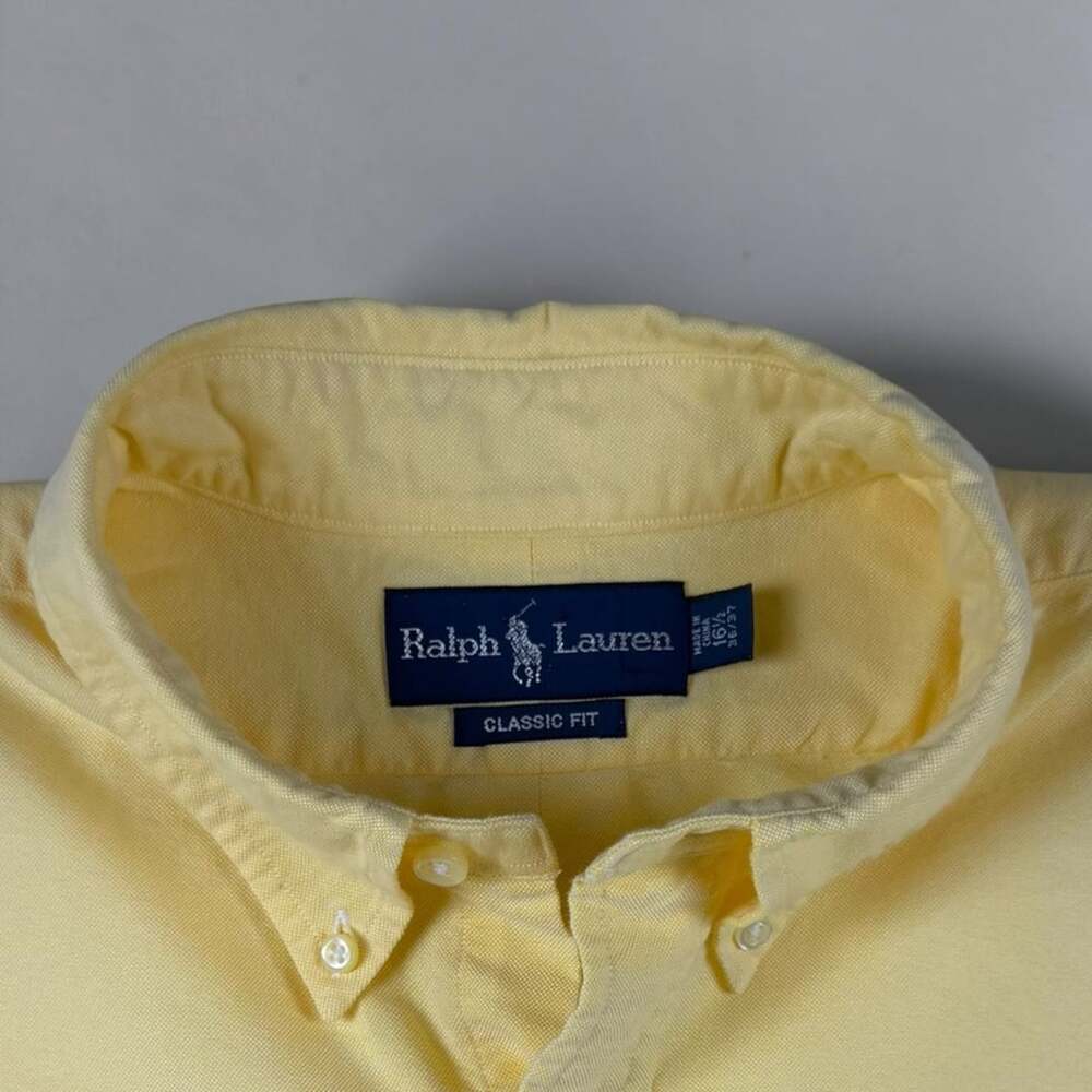 Ralph Lauren Classic Fit Oxford Shirt Mens 16.5 36/37 Yellow Button Down